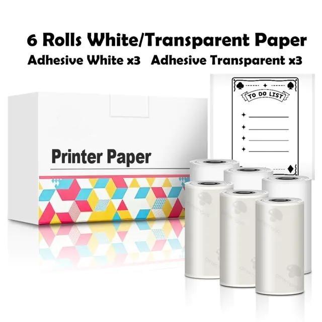 6 Rolls | Adhesive White & Adhesive Transparent